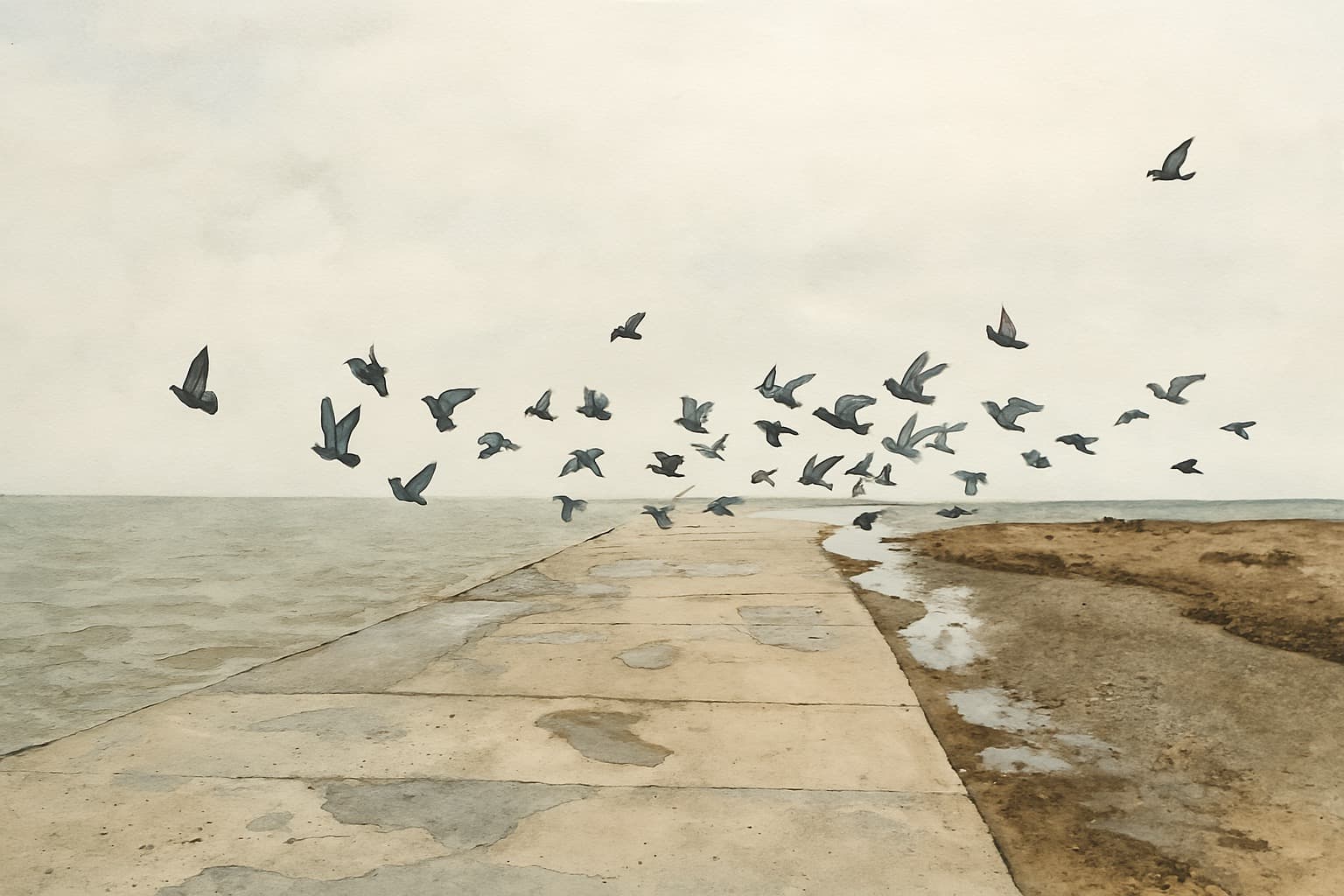 Приморско-Ахтарск. Пасмурные виды Азовского моря