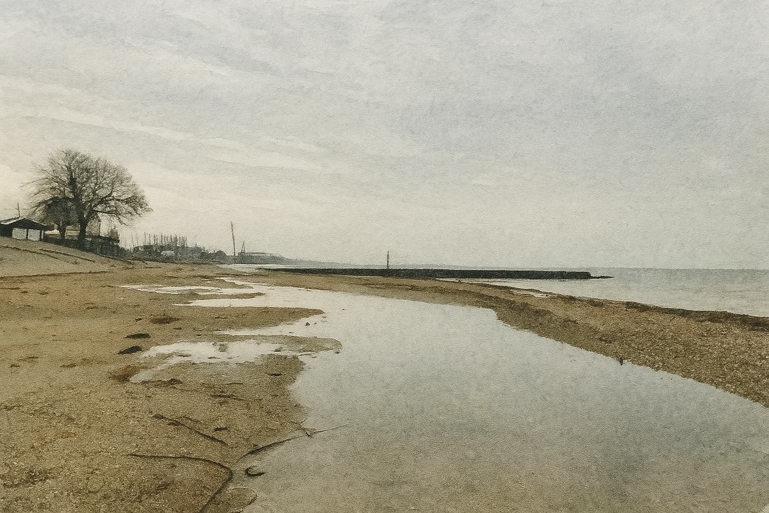 Приморско-Ахтарск. Зимнее море