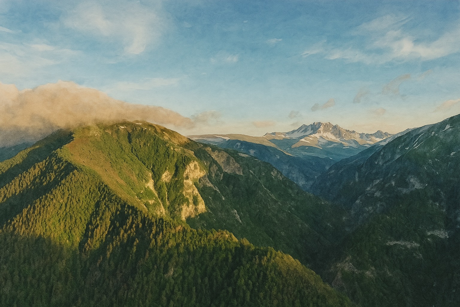 Лагонакский хребет. Гуамское кольцо. Горы: Буква, Житная, Матук, Мезмай.