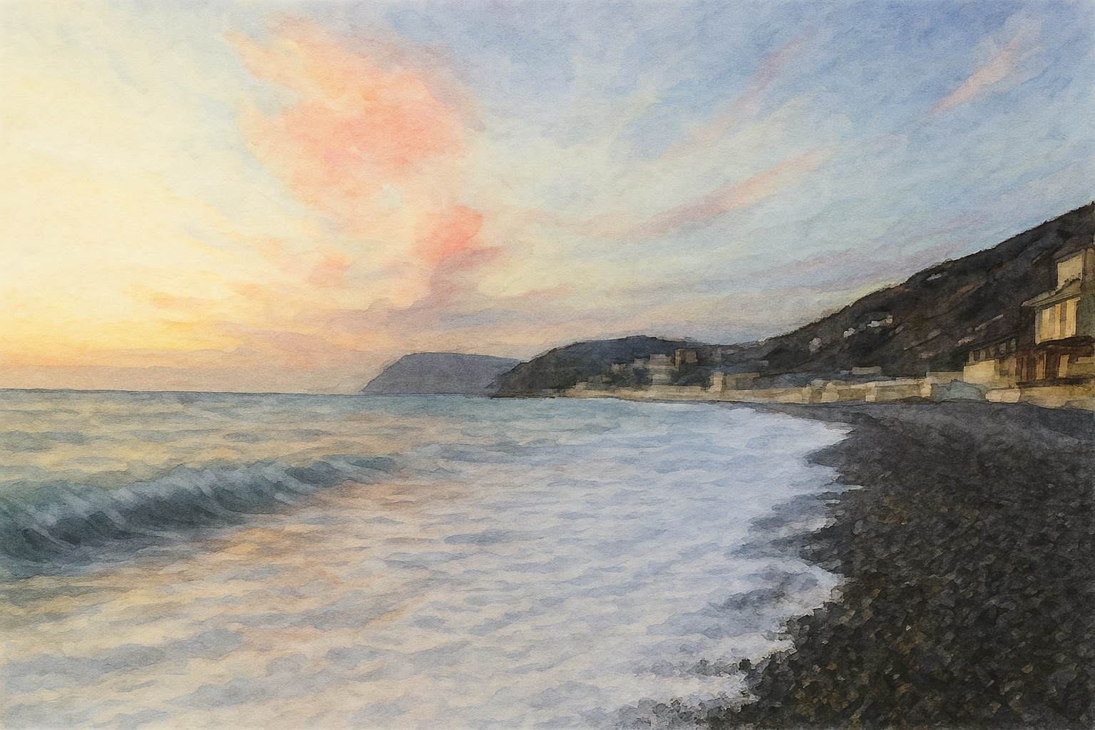 Закат и шторм в Широкой Балке